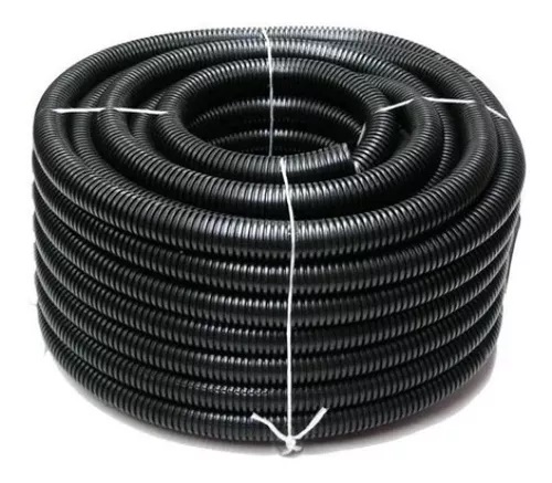 Tubo corrugado plástico fuelle tubo tubo manguera 1.378 in diámetro  exterior 17.4 ft largo negro (Tubos de fuelle de tubo corrugado de plástico  1.378
